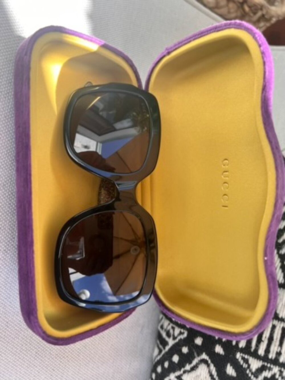 Gucci Women Sunglasses Black Green Brown Red Square NEW AUTHENTIC